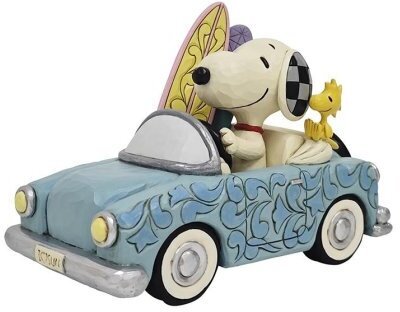 Snoopy mit Surfboard im Auto Figur
