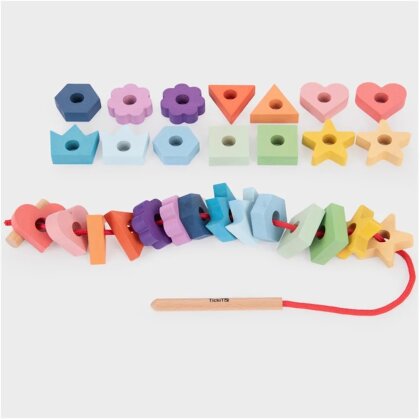 28 Teiliges Regenbogen-Holzfädelmotiv aus Holz - TickiT