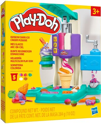 Play-Doh Regenbogen Eismaschine - 5 Dosen Knete, Glacébehälter,