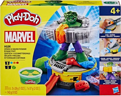 Play-Doh Hulk Quetsch Schmetter - Spass, 4 Dosen Knete, Figur 13