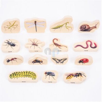 15 small animal wooden block figures - TickIt