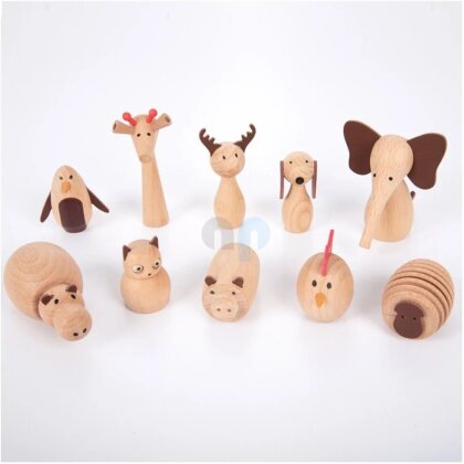 Set of 10 wooden animal friends - TickIt
