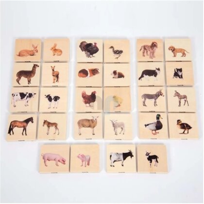 Haustier Bildpaare-Spiel (Memo) aus Holz (28 Teile) - TickIt