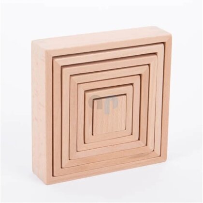 Set mit 7 Quadraten aus Holz (Naturfarbig) - TickIt