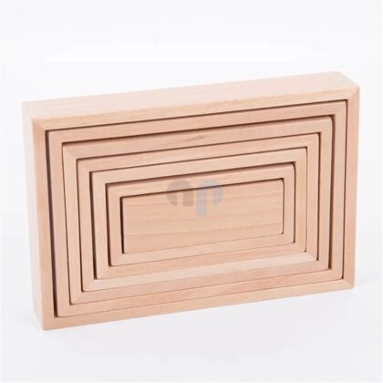 Set mit 7 Rechtecken aus Holz (Naturfarben) - TickIt