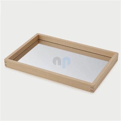 Small wooden tray box with mirrored bottom - TickIt