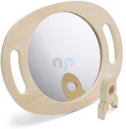 Kinder-Handspiegel mit ergonomischen Griffen aus Birkenholz und Acryl - TickIt