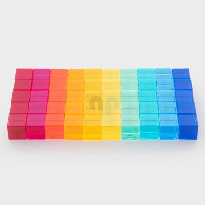 50 cubi acrilici colorati e trasparenti - TickIt