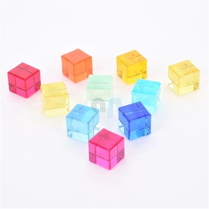 10 cubi acrilici colorati e trasparenti - TickIt