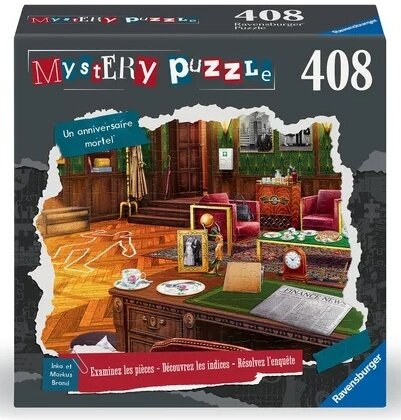 AT X Crime - MYSTERY PUZZLE 408 PIECES - UN ANNIVERSAIRE MORTEL