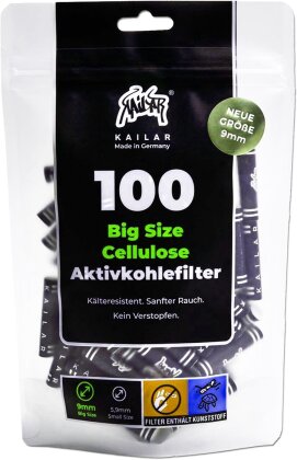 Kailar Aktivkohlefilter 9mm Black White 100pcs