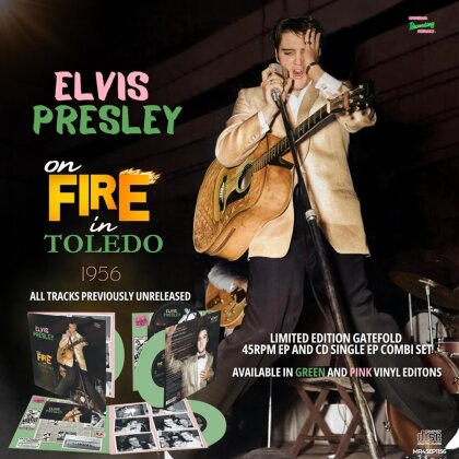 Elvis Presley - On Fire In Toledo - 1956 (Green Vinyl, 7" Single + CD)