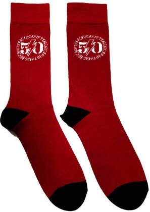 AC/DC Unisex Ankle Socks: 50th Logo (UK Size 6 - 11) - Grösse UK Size 6 - 11
