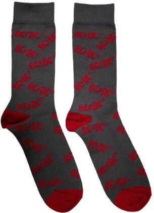 AC/DC Unisex Ankle Socks: Logo Pattern (UK Size 6 - 11) - Grösse UK Size 6 - 11