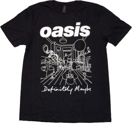 Oasis - Definitely Maybe Line Drawing (Black) T-Shirt