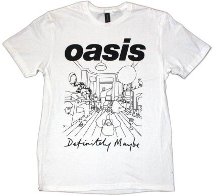 Oasis Unisex T-Shirt - Definitely Maybe Line Drawing (White)