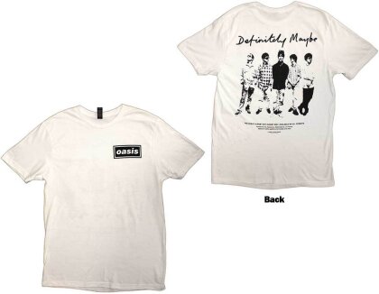 Oasis Unisex T-Shirt - Definitely Maybe Promo (White) (Back Print)
