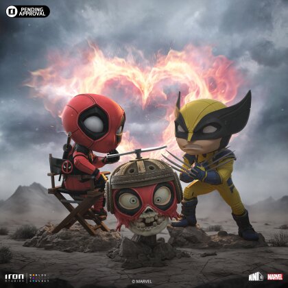 Iron Studios - MiniCo - Deadpool & Wolverine - Deadpool, Wolverine and Headpool Statue 14cm