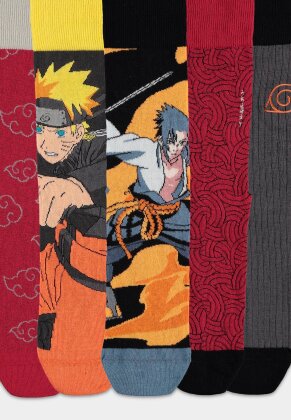 Naruto Shippuden - Men's Socks (5 Pack / Giftset)