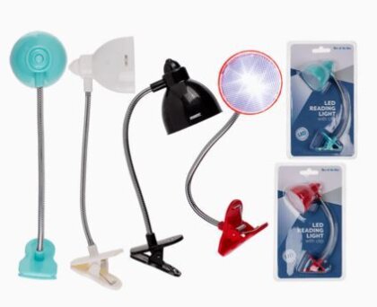 Leselampe mit 2 LED - ca.17 cm,inkl. Batterien,