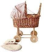 Puppenwagen Marienkäfer - geflochten