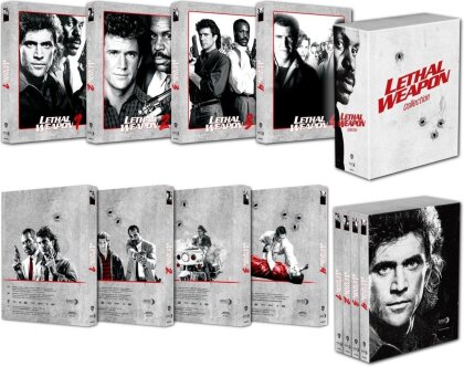 Lethal Weapon 1-4 (Cover B, Schuber, Limited Edition, Mediabook, 5 Blu-rays + 3 DVDs)