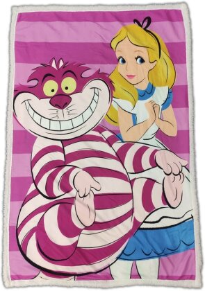 Alice au pays des merveilles - Plaid Sherpa Alice et Cheshire (100x150cm)