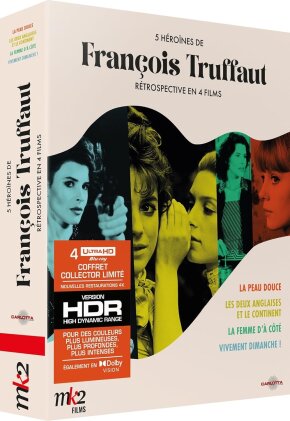 5 héroïnes de François Truffaut - La peau douce / Les deux anglaises et le continent / La femme d'à côté / Vivement dimanche ! (Édition Collector Limitée, 4 4K Ultra HDs)