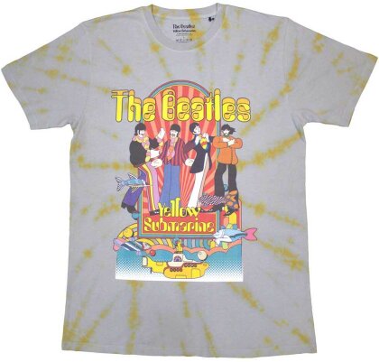 The Beatles Unisex T-Shirt - Yellow Submarine Band & Fish (Wash Collection)