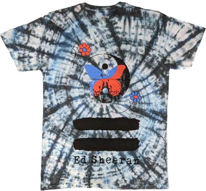 Ed Sheeran Unisex T-Shirt - Yin & Yang Butterfly (White) (Wash Collection)