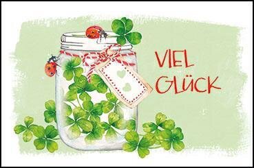 Viel Glück (Glass mit Klee) Mini Doppelkarte