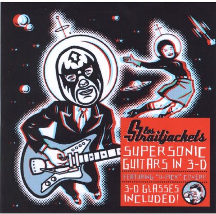 Los Straitjackets - Supersonic Guitars In 3-D (2025 Reissue, Yep Roc, Clear Red Blue Vinyl, LP)