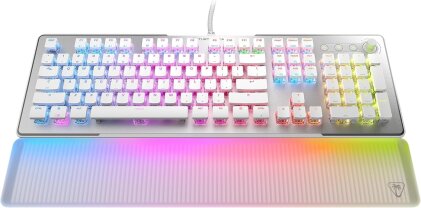 Turtle Beach Vulcan II Max - Full-size Wired Mechanical TITAN Switch Gaming Keyboard with RGB lighting and palm rest - US White