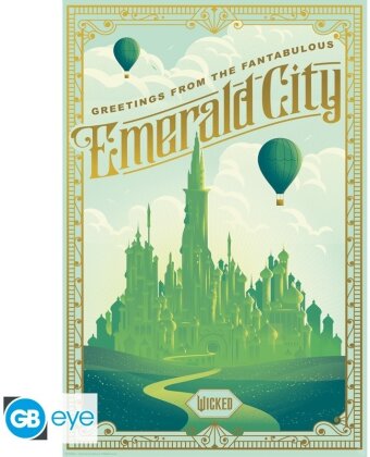 Poster - Emerald City - Wicked - Roulé & filmé - 91.5 x 61 cm