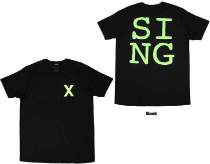 Ed Sheeran Unisex T-Shirt: Multiply Pocket - Sing (Black) (Back Print)
