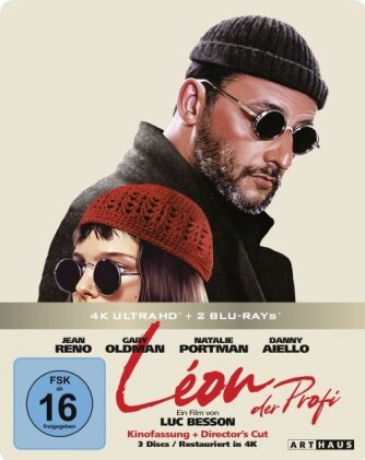 Léon - Der Profi (1994) (Director's Cut, Versione Cinema, Edizione Limitata, Edizione Restaurata, Steelbook, 4K Ultra HD + 2 Blu-ray)