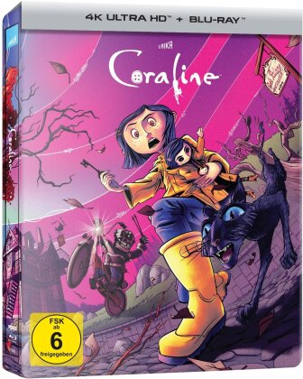 Coraline (2009) (Limited Edition, Steelbook, 4K Ultra HD + Blu-ray)