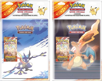 Pokémon JCC - Écarlate et Violet - Portfolio avec booster EV08 Étincelles Déferlantes (1x Portfolio aléatoire)