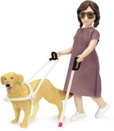 Puppenset mit Blindenhund