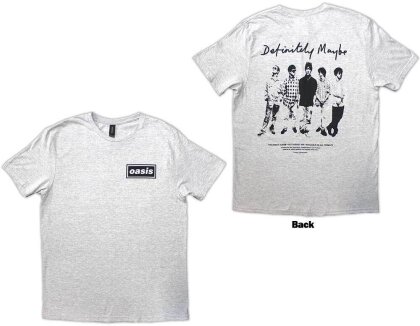 Oasis Unisex T-Shirt - Definitely Maybe Promo (Grey) (Back Print)