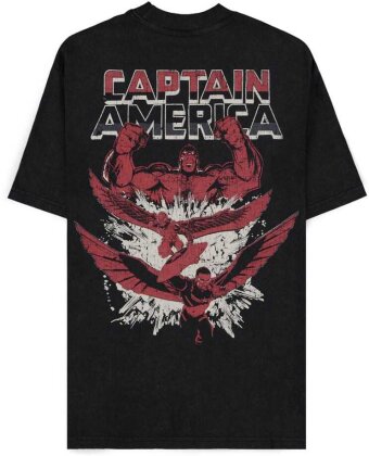 Captain America - 3 Heroes Men's Short Sleeved T-shirt Loose Fit - Grösse L