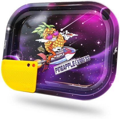 Best Buds Metal Rolling Tray S Superhigh Pineapple Express - with Magnetic Grinder Card 140 x 180mm
