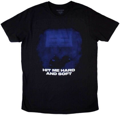 Billie Eilish Unisex T-Shirt - Hit Me Hard And Soft Blue Lines (Black)