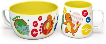 POKEMON - Breakfast Set Mug + Bowl - Pikachu & Kanto Starters
