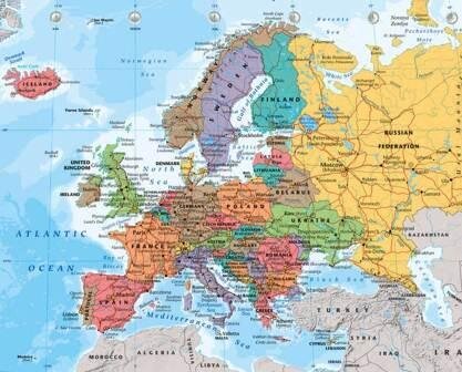 Europa Map 2014 Mini-Poster