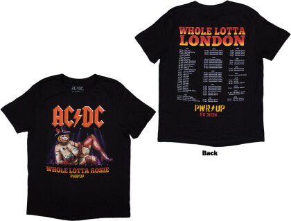AC/DC Unisex T-Shirt - Whole Lotta London PWR-UP EU Tour '24 (Black) (Back Print & Ex-Tour)