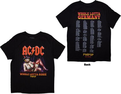 AC/DC Unisex T-Shirt - Whole Lotta Germany PWR-UP EU Tour '24 (Black) (Back Print & Ex-Tour)