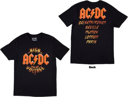 AC/DC Unisex T-Shirt - High Voltage Dive Bar (Black) (Back Print & Ex-Tour)