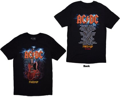 AC/DC - Guitar PWR-UP EU Tour 24 Back Print (Black) T-Shir - Grösse XXXL