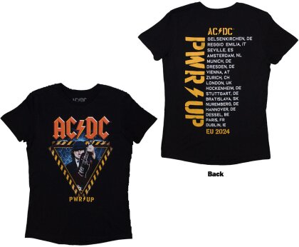 AC/DC Ladies T-Shirt - Angus Triangle PWR-UP EU Tour '24 (Back Print & Ex-Tour) - Taille S